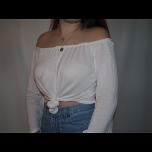 white off the shoulder top